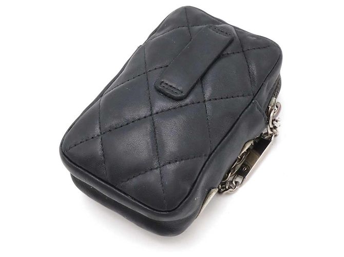 Cambon Chanel Leather Cigarette Case Black - view 2
