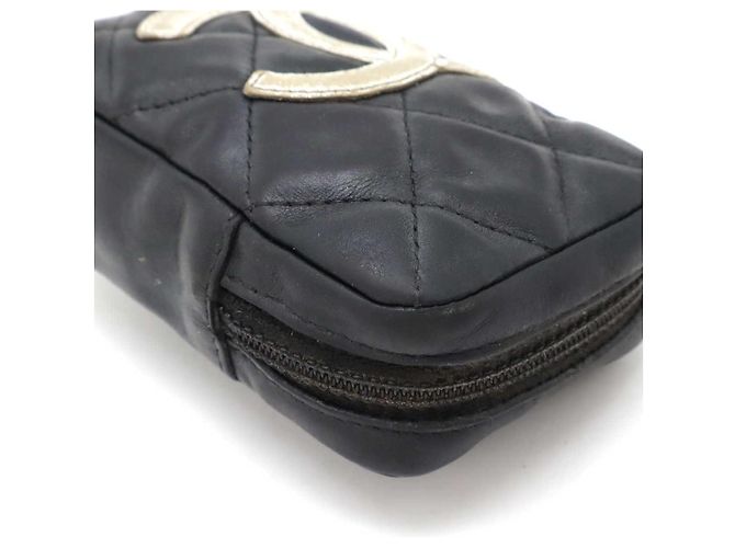 Cambon Chanel Leather Cigarette Case Black - view 3