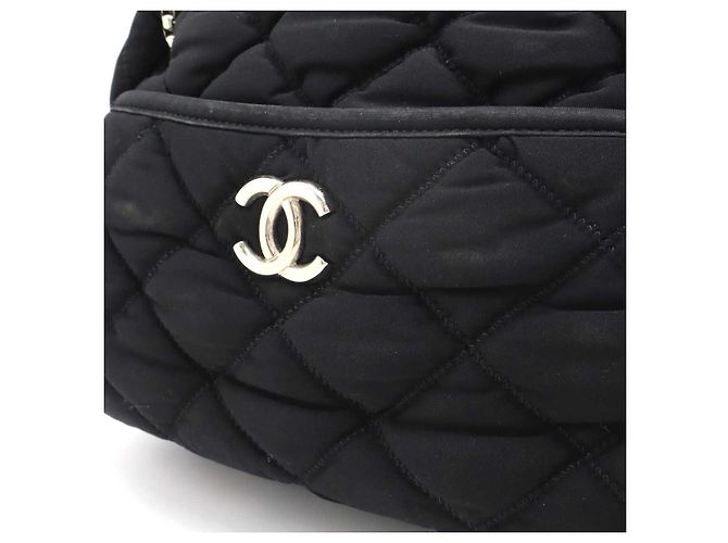 Borsa a spalla in cotone trapuntato Chanel Bubble Nero - vista 4