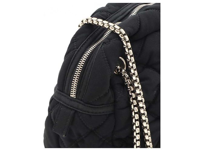 Borsa a spalla in cotone trapuntato Chanel Bubble Nero - vista 5