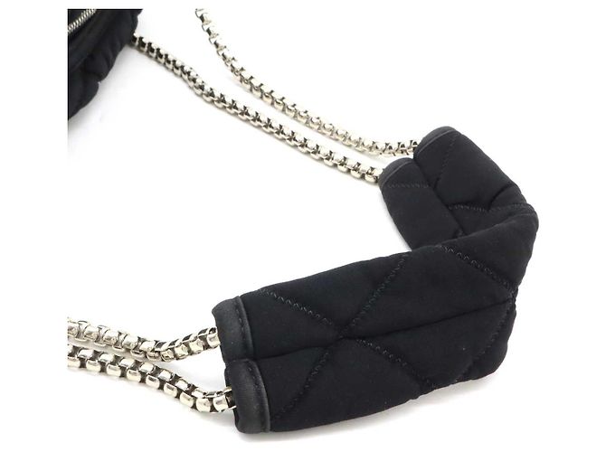Borsa a spalla in cotone trapuntato Chanel Bubble Nero - vista 6
