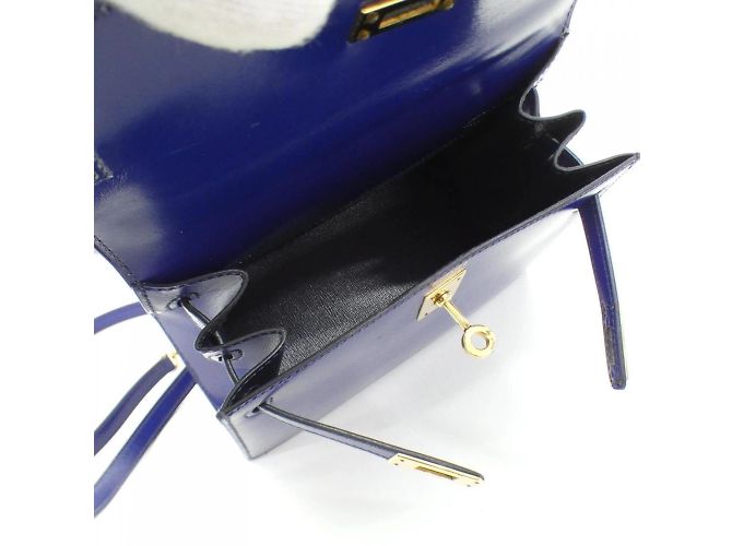 Hermès Hermes Mini Kelly Handtasche Blau - Ansicht 9