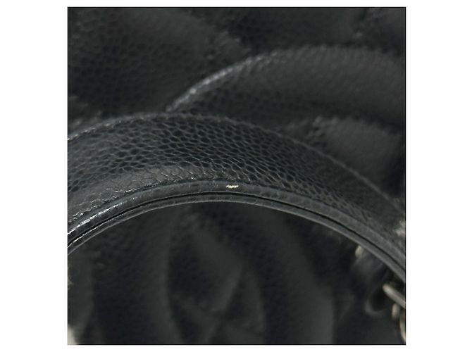 Chanel schwarze genarbte Kalbsleder-Tote - Ansicht 15