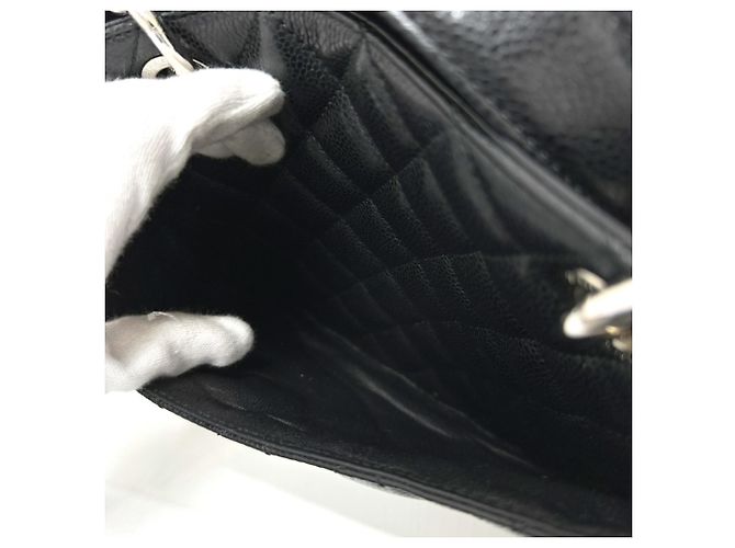 Chanel schwarze genarbte Kalbsleder-Tote - Ansicht 16