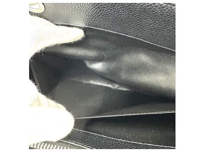 Chanel schwarze genarbte Kalbsleder-Tote - Ansicht 9