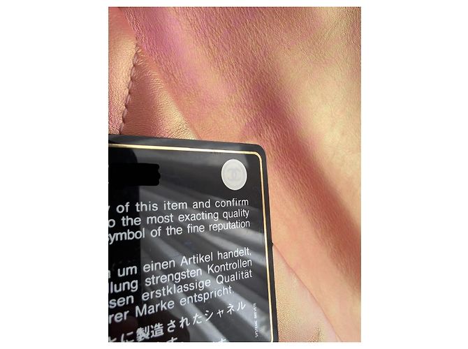 Chanel 19 Couro de bezerro iridescente acolchoada média aba rosa - vista 10