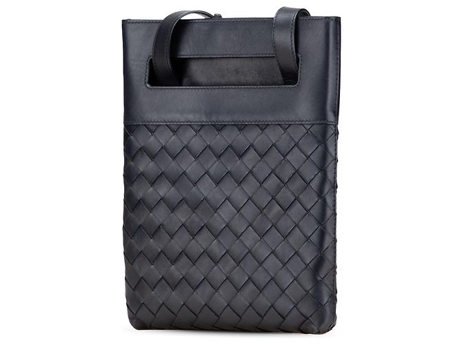 Borsa a tracolla in nappa nera Intrecciato di Bottega Veneta - vista 2