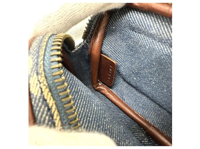 Belt Bag Céline Celine Macadam Denim Gürteltasche Blau - Ansicht 11