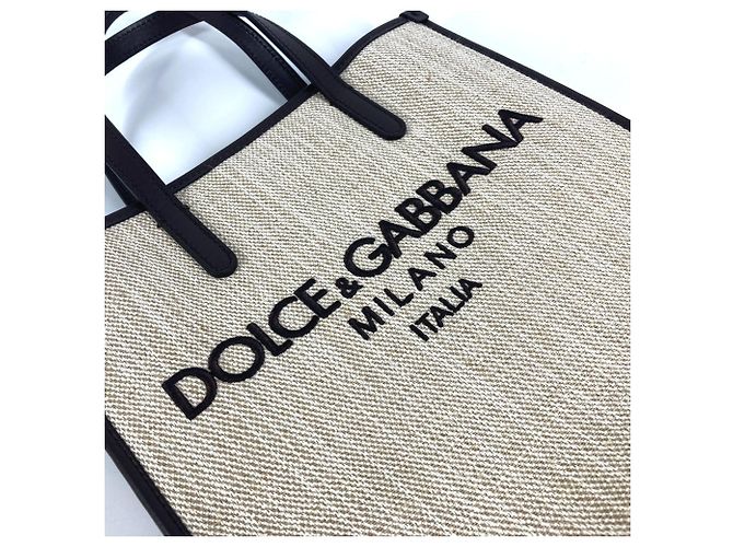 Sac à main en toile et cuir Dolce & Gabbana - vue 10