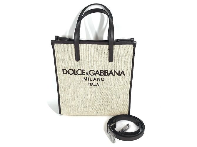 Sac à main en toile et cuir Dolce & Gabbana - vue 9