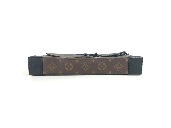 Borsa Pochette Steamer Monogram Taiga Louis Vuitton Marrone Cachi - vista 5