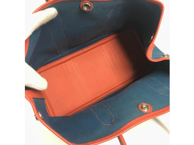 Hermès Borsa Hermes Garden Party TPM Blu Arancione - vista 11