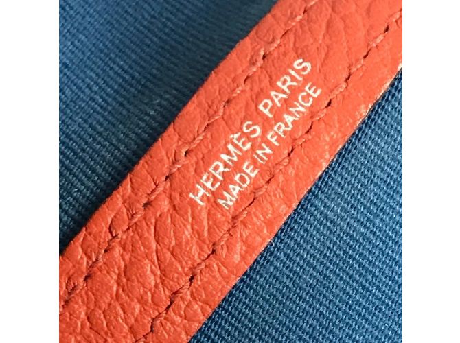 Hermès Borsa Hermes Garden Party TPM Blu Arancione - vista 15