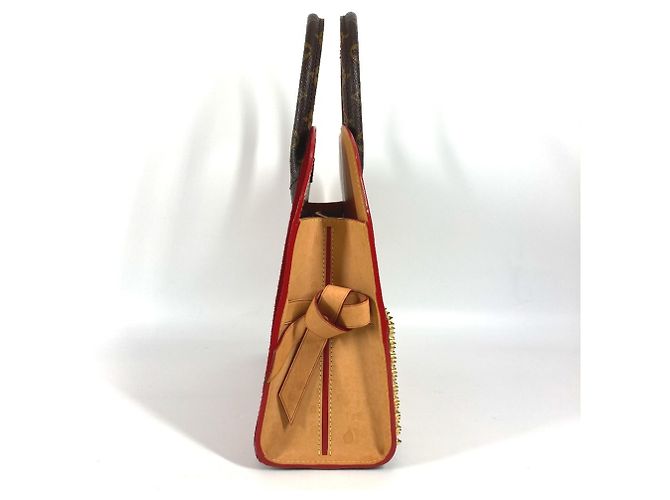 Borsa tote Monogram Studs Louis Vuitton Marrone Rosso - vista 3