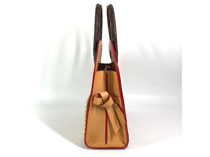Borsa tote Monogram Studs Louis Vuitton Marrone Rosso - vista 4