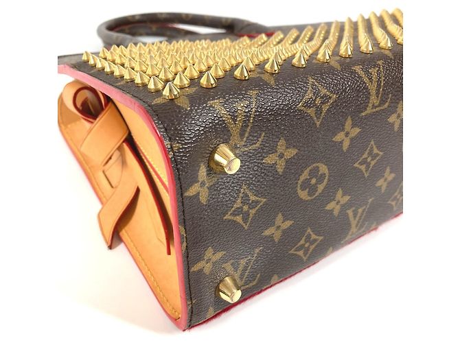 Borsa tote Monogram Studs Louis Vuitton Marrone Rosso - vista 6