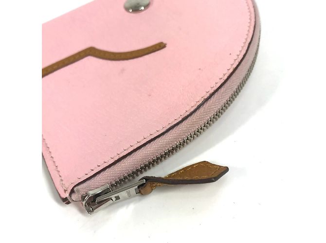 Hermès Monedero de cuero de cabra rosa Hermes - vista 3