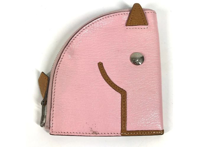 Hermès Monedero de cuero de cabra rosa Hermes - vista 4