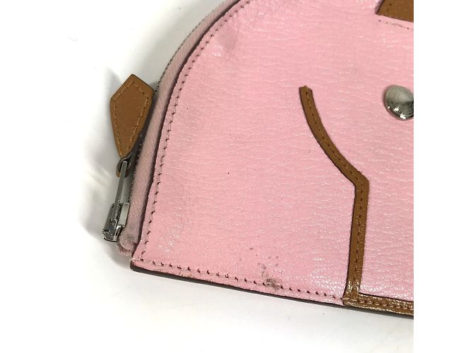 Hermès Monedero de cuero de cabra rosa Hermes - vista 5