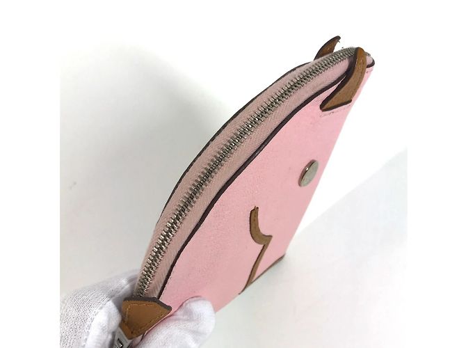 Hermès Monedero de cuero de cabra rosa Hermes - vista 6