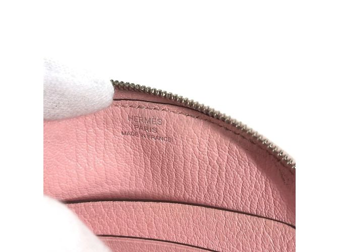 Hermès Monedero de cuero de cabra rosa Hermes - vista 8
