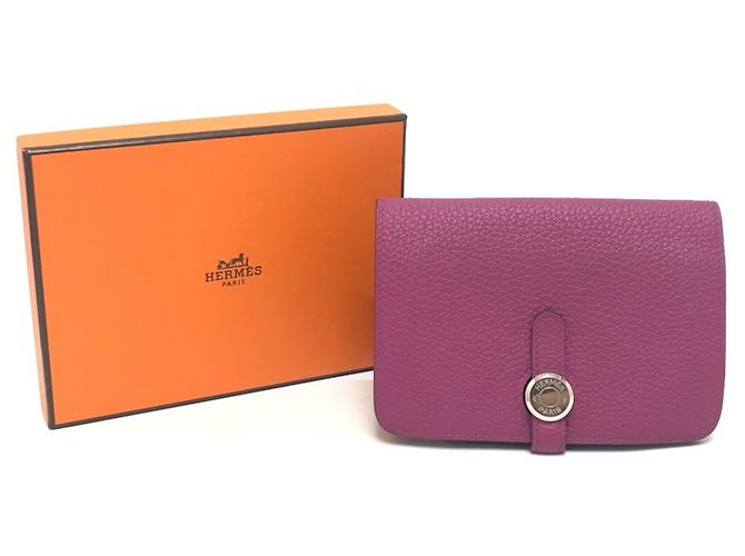 Hermès Billetera plegable compacta Hermes Dogon Púrpura - vista 11