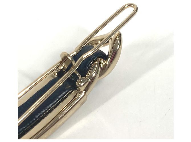 Fermaglio per capelli con strass logo Chanel B20B Nero D'oro - vista 5