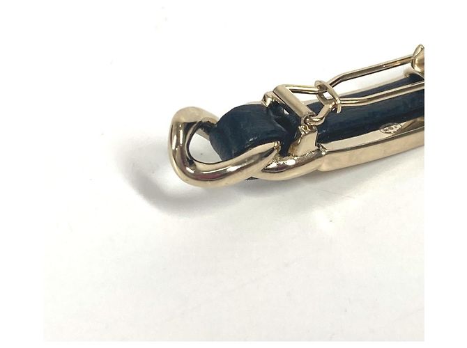 Fermaglio per capelli con strass logo Chanel B20B Nero D'oro - vista 7