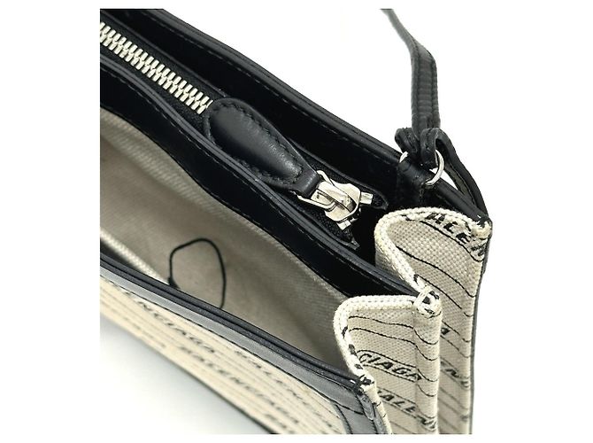 Borsa pochette con stampa totale Balenciaga Nero Bianco - vista 10