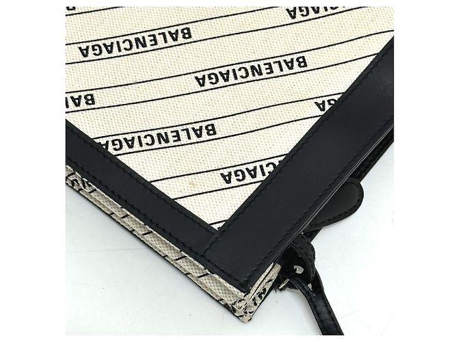 Borsa pochette con stampa totale Balenciaga Nero Bianco - vista 11