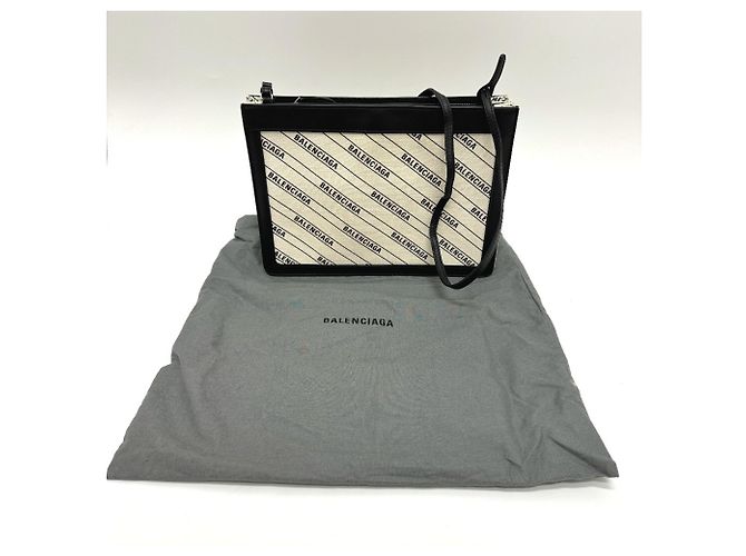 Borsa pochette con stampa totale Balenciaga Nero Bianco - vista 12