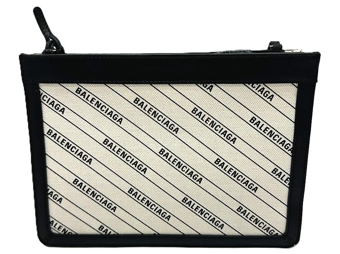 Borsa pochette con stampa totale Balenciaga Nero Bianco - vista 2