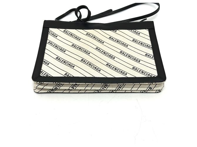 Borsa pochette con stampa totale Balenciaga Nero Bianco - vista 3