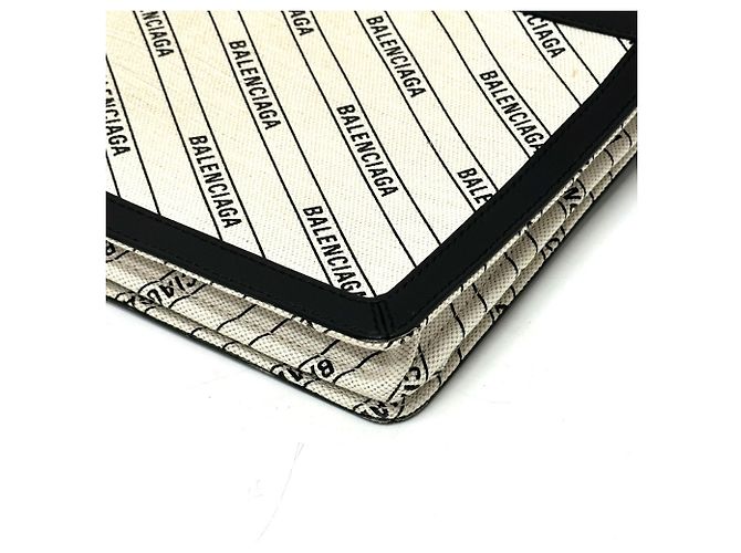 Borsa pochette con stampa totale Balenciaga Nero Bianco - vista 4