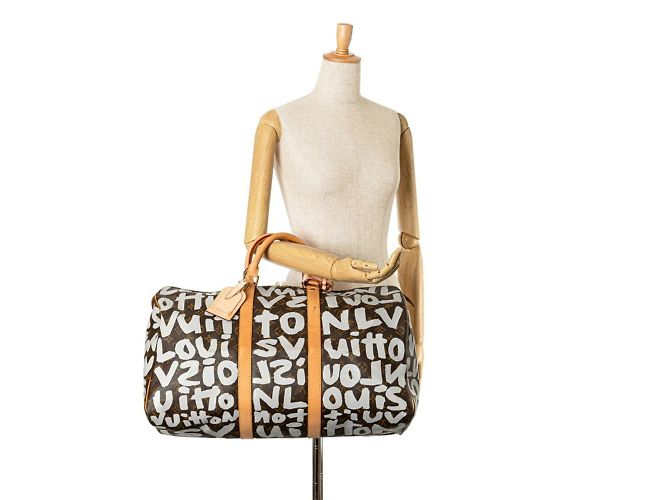 Borsa Boston Keepall 50 Monogram Graffiti Louis Vuitton Marrone Argento - vista 10