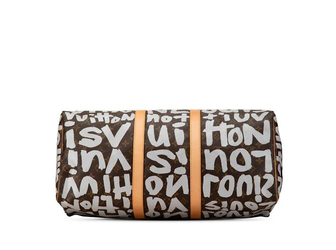 Borsa Boston Keepall 50 Monogram Graffiti Louis Vuitton Marrone Argento - vista 3