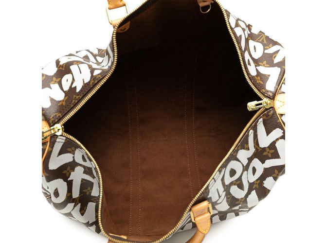 Borsa Boston Keepall 50 Monogram Graffiti Louis Vuitton Marrone Argento - vista 6