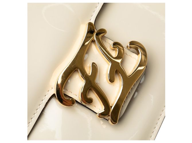Borsa a tracolla Fendi Calligraphy Bianco Crudo - vista 5