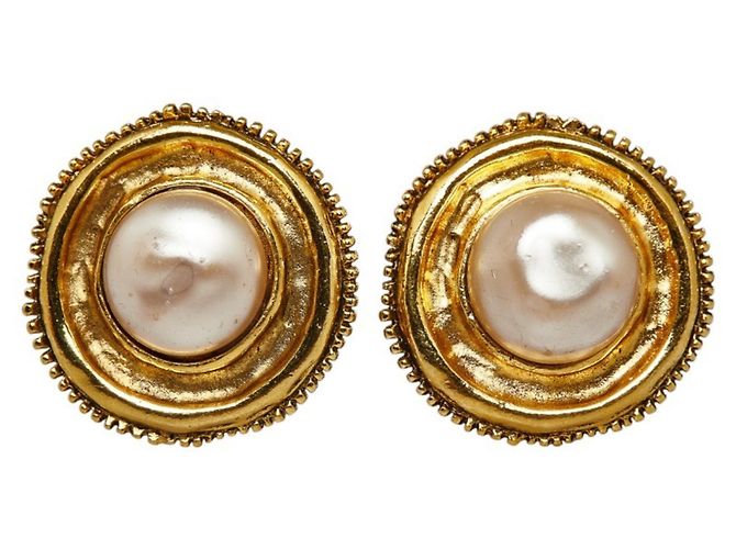 Orecchini a clip in perle placcati oro di Chanel D'oro - vista 2