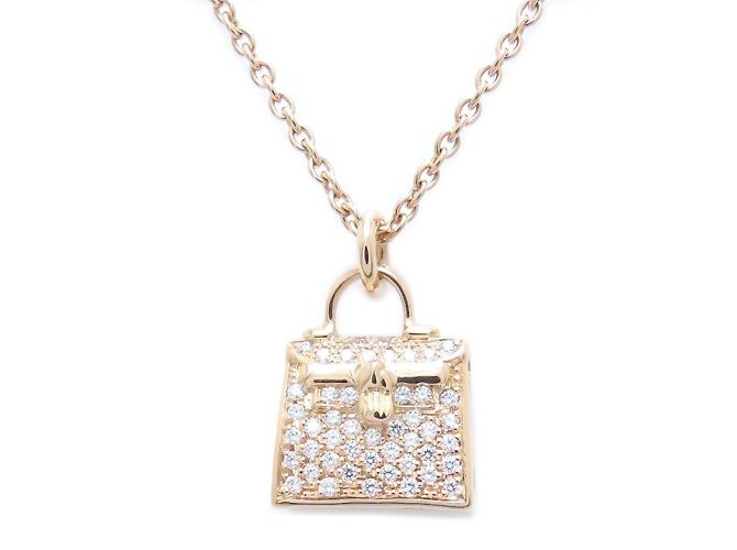 Hermès HERMES Amulett Kelly Halskette aus Roségold - Ansicht 9