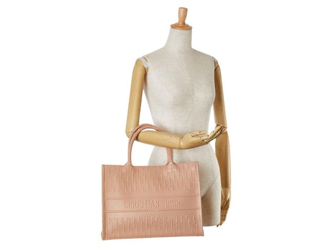 Mittelgroße Dior Oblique Buch-Tote von Christian Dior Beige - Ansicht 7