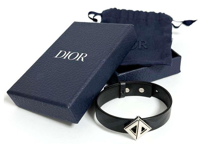 Herrenarmband aus Leder CD Diamond von Christian Dior Schwarz - Ansicht 10