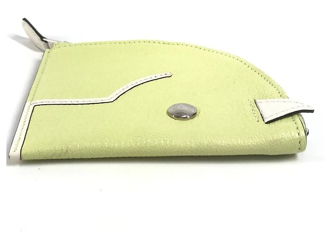 Monedero de cuero Chèvre de Hermès en amarillo - vista 3