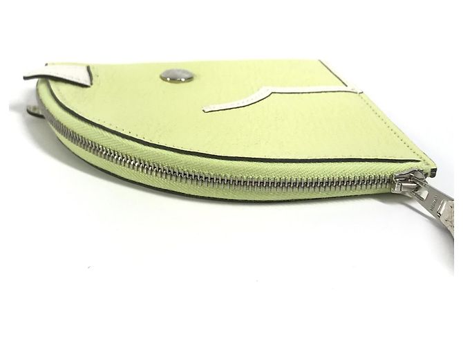 Monedero de cuero Chèvre de Hermès en amarillo - vista 5