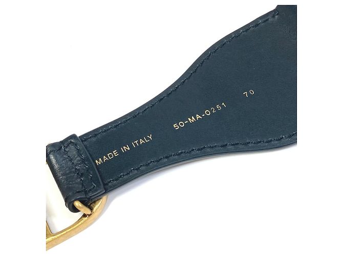 Gürtel aus bestickter Leinwand mit Christian Dior-Logo Beige Marineblau - Ansicht 13