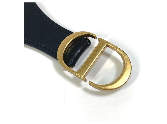 Gürtel aus bestickter Leinwand mit Christian Dior-Logo Beige Marineblau - Ansicht 9