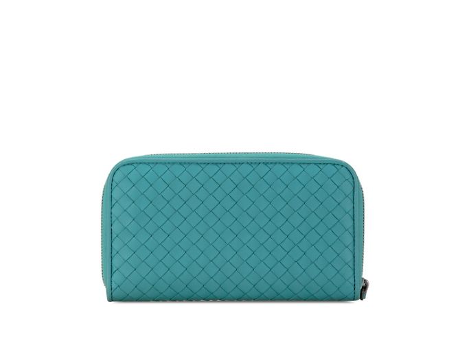 Cartera larga de cuero verde esmeralda Bottega Veneta - vista 3