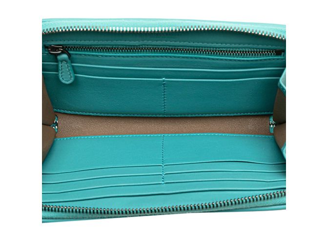 Cartera larga de cuero verde esmeralda Bottega Veneta - vista 6