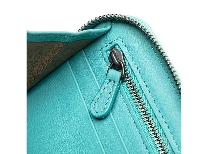 Cartera larga de cuero verde esmeralda Bottega Veneta - vista 7