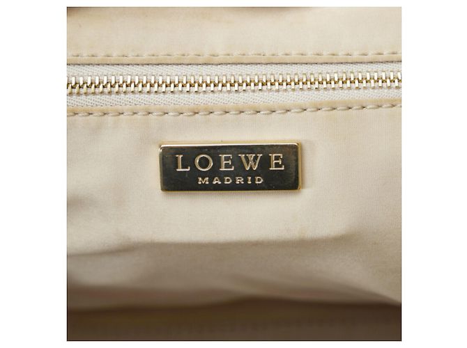 Bolso de mano Loewe Amazona de cuero con estampado de cocodrilo Castaño Beige - vista 10